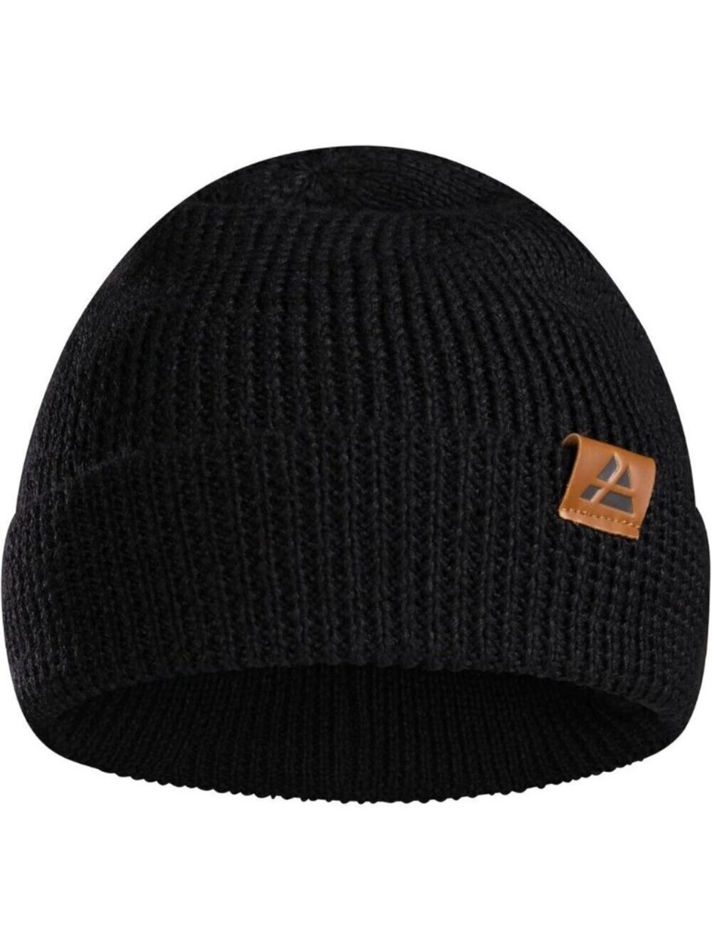 Men's Black Merino Wool Fitted Stretch Beanie Soft Stretchy Fisherman Beanie Cap